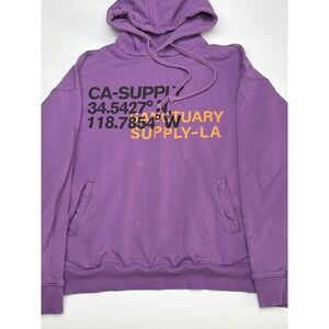 Sanctuary Purple Graphic Hoodie Sweatshirt Mens Size S Coordinates L. A.  Supply